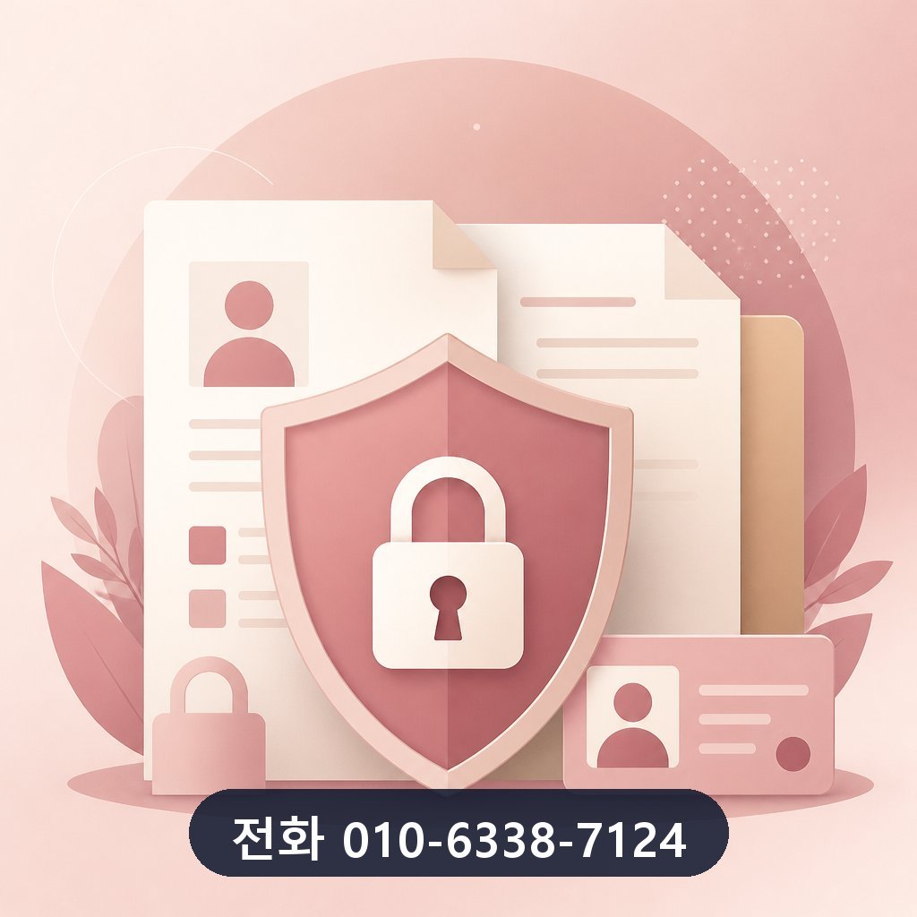 신한카드 카드깡 개인정보 보호 이미지 · 문의 010-6338-7124